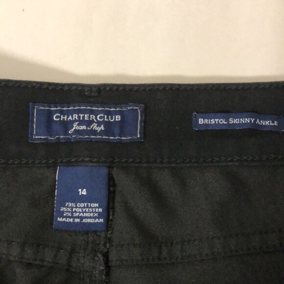 NWT Charter Club Bristol Skinny Leg Ankle stretch jeans in black size 14 - Picture 7 of 7